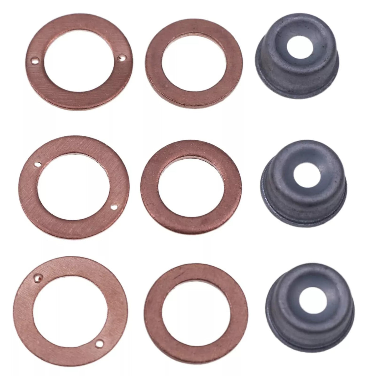 3 Cylinder Injector Seal Kit with Heat Shield 19077-53650 for Kubota Engine D662 D722 - KUDUPARTS