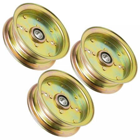 3 Pieces Deck Idler Pulley 539132728 539112196 for Husqvarna LT1597 MZ61 RZ4623 Z246 EZ4822 EZ6124 Jonsered GT52F Z46R - KUDUPARTS