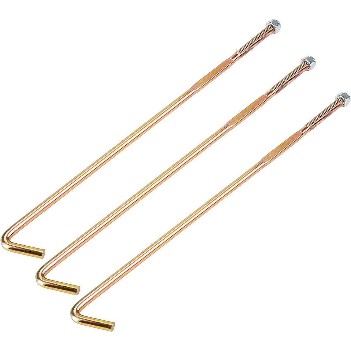 3 Piexes Battery Hold Down Rod J-Bolt Nut 11098G6 00571G2 602896 for EZGO Golf Cart RXV Electric 2008-up - KUDUPARTS