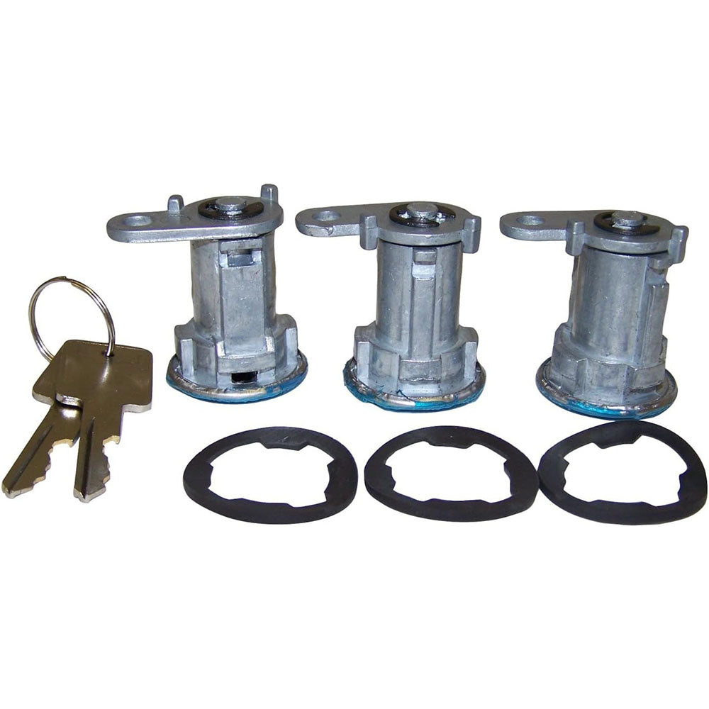 3pcs Door Lock Cylinder with Keys 8122874K3 for Jeep CJ Wrangler YJ Cherokee XJ 84-90 - KUDUPARTS