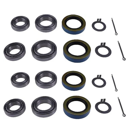 4 Sets of Trailer Hub Wheel Bearing Kit L44649 L44610 L68149 L68111 Gease Seals 171255TB (10-19) for 3500# EZ Lube Axles - KUDUPARTS