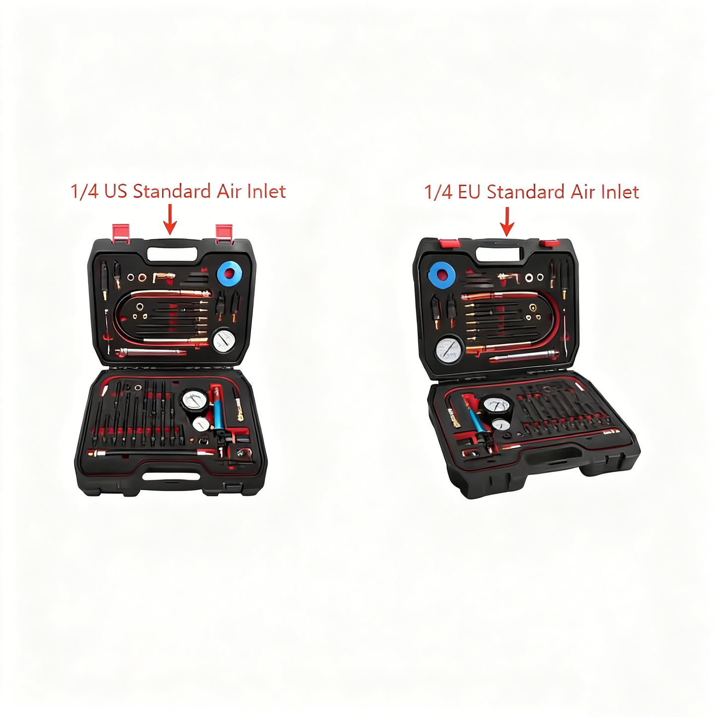 46 Pieces Compression and Leakage Test Kit for HDi TDCi Pumpe Duse Engine