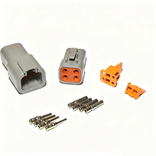 Deutsch DT 4 Pin Connector Kit With 14 AWG/GA Solid Contacts