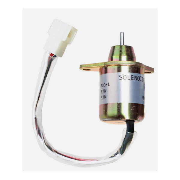 12V Fuel Shut Off Stop Solenoid Valve 2503531 for Yanmar Cummins Excavator - KUDUPARTS