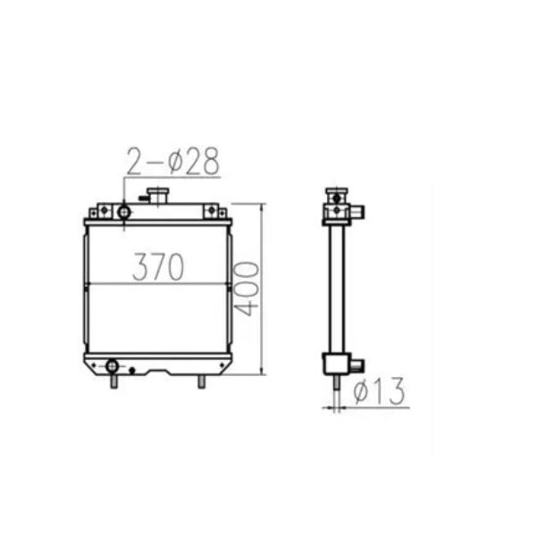 For Kubota GB13 GB14 GB15 Water Tank Radiator Core ASS'Y - KUDUPARTS