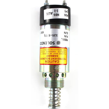 12V Fuel Shutoff Solenoid 125-5771 for Caterpillar CAT Engine 3114 3126 3116 3126B 3126E Asphalt Paver AP-1000 AP-1050 - KUDUPARTS
