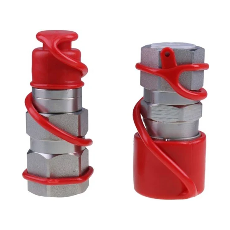 5/8" SAE Flat Face Coupler Set Hydraulic Quick Connect Fitting for Bobcat CAT CASE Volvo New Holland Thomas ASV - KUDUPARTS