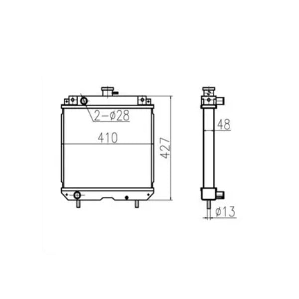 For Kubota R1-211 Water Tank Radiator ASS'Y - KUDUPARTS