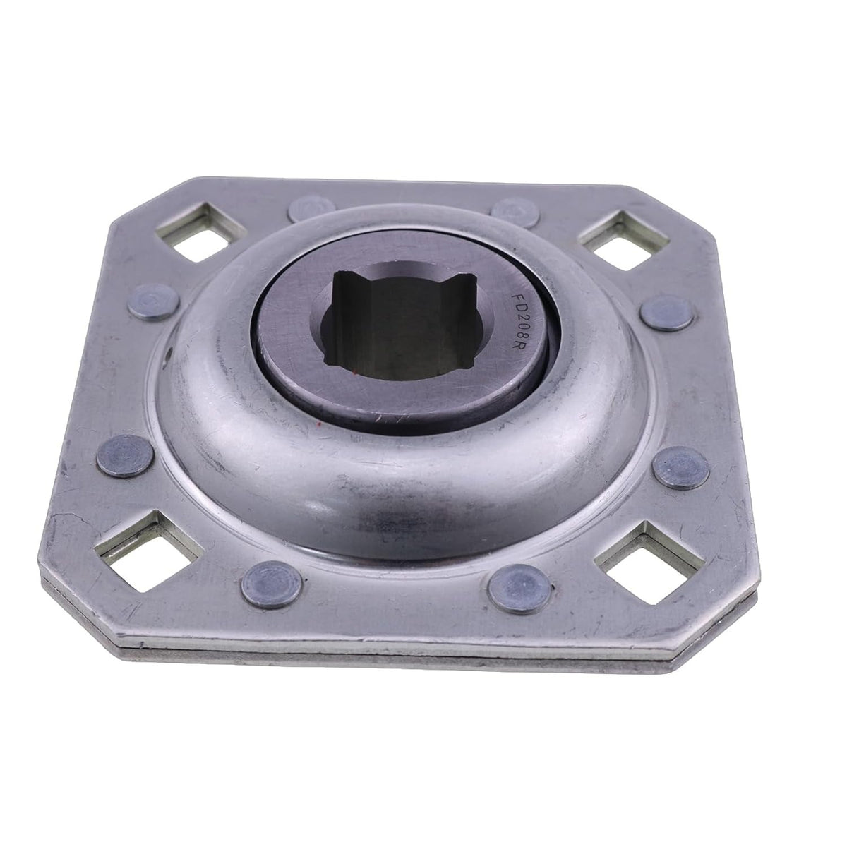 1-1/8" Square Disc Harrow Flange Bearing Unit FD208R1 ST208-1N Bolt Holes 0.531" x 0.529" for Farming - KUDUPARTS