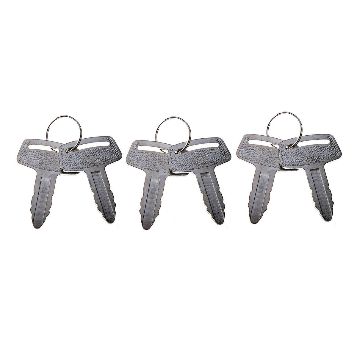 6 Pcs Ignition Keys RC101-53630 for Kubota K008 K008-3 KH101 KH151 KH170 Excavator - KUDUPARTS