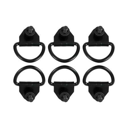 6 Pieces Black Steel Rear Cargo D-Hook BK21V550A74AD V550A74-AD for Ford Transit 150 250 350 350 015-2024 - KUDUPARTS