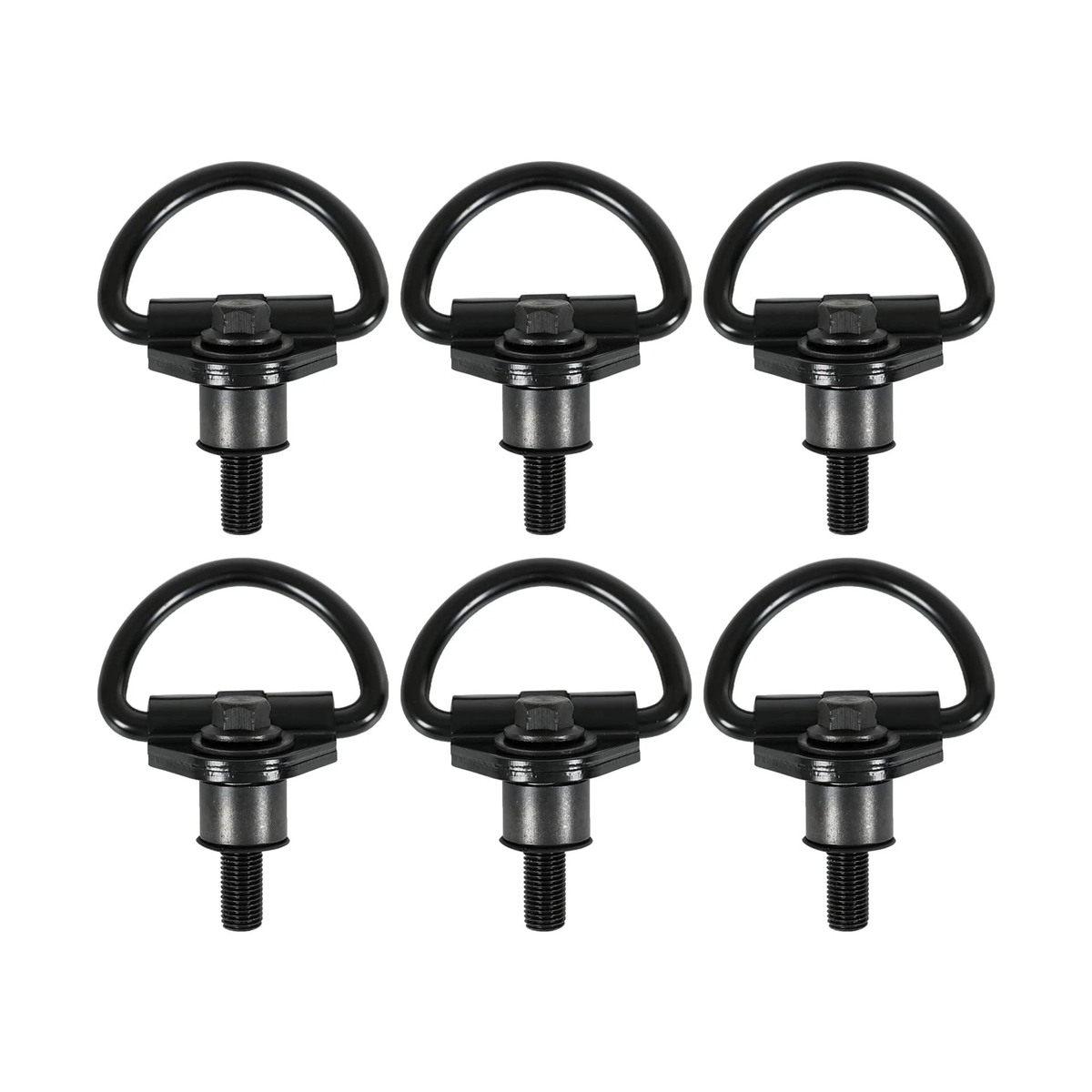 6 Pieces Black Steel Rear Cargo D-Hook BK21V550A74AD V550A74-AD for Ford Transit 150 250 350 350 015-2024 - KUDUPARTS