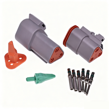Deutsch DT 3 Pin Gray Connector Kit With 14 AWG Solid Contacts - KUDUPARTS