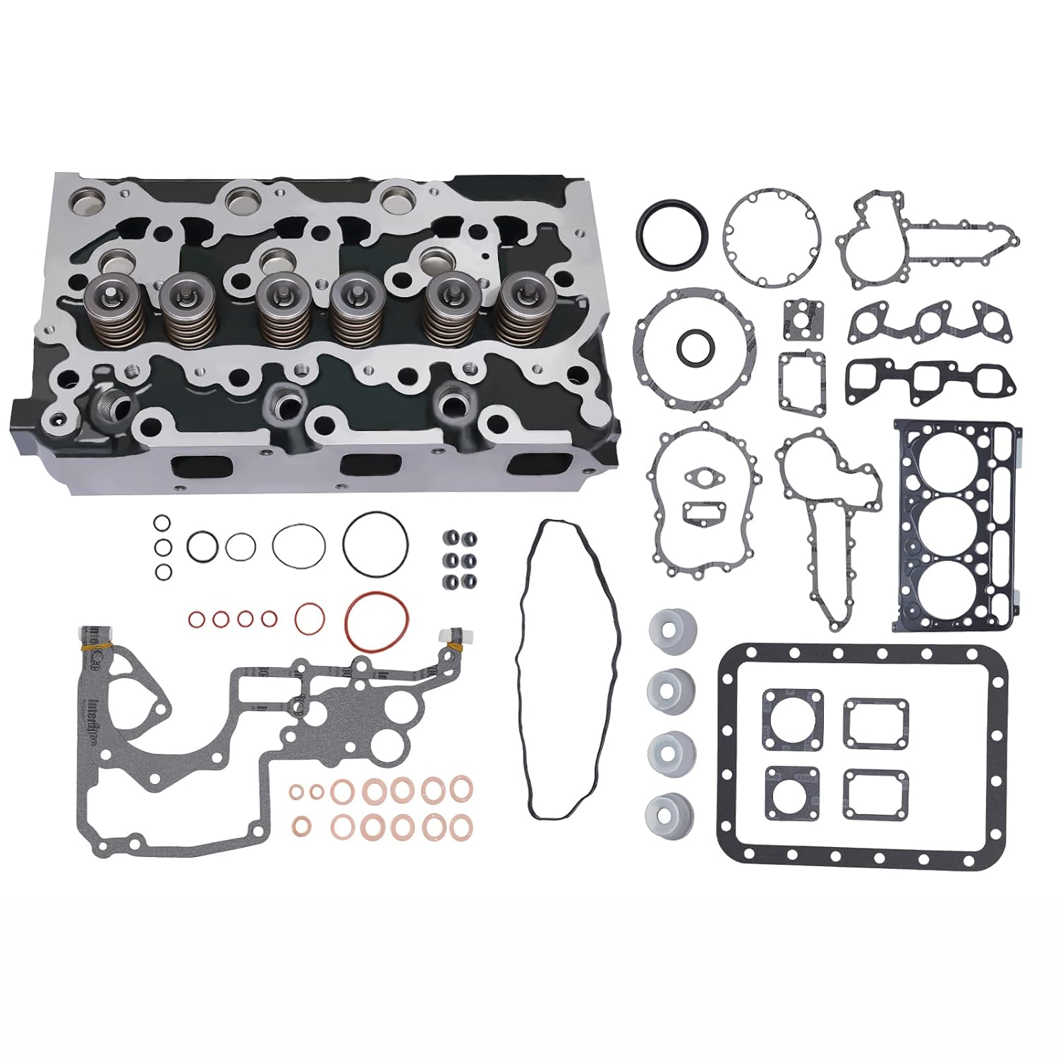 Complete Cylinder Head Assy for Kubota D1703 D1703E D1703B D1703EB Engine Cylinder Head with Full Gasket Kit - KUDUPARTS