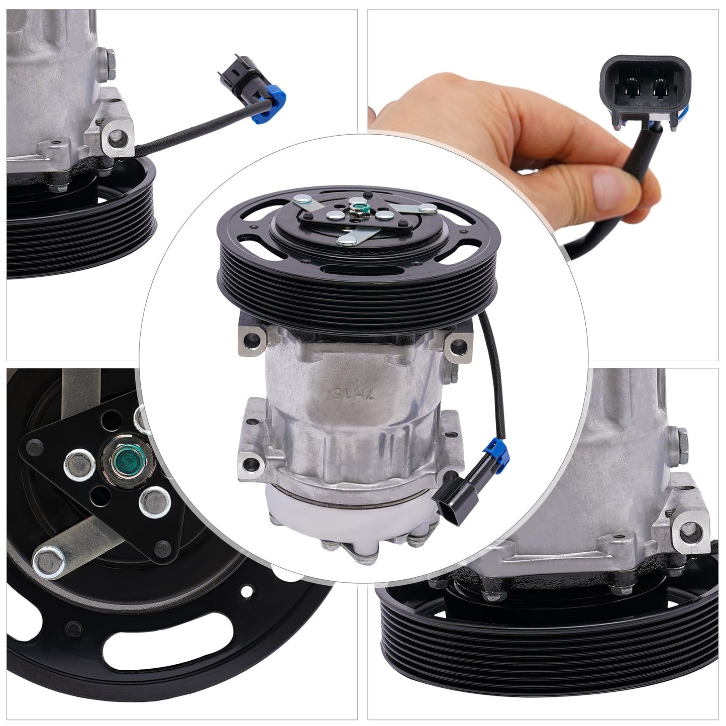 7H15 A/C Compressor 4493 with PV8 Clutch for Volvo Truck VHD VNL VNM VNX