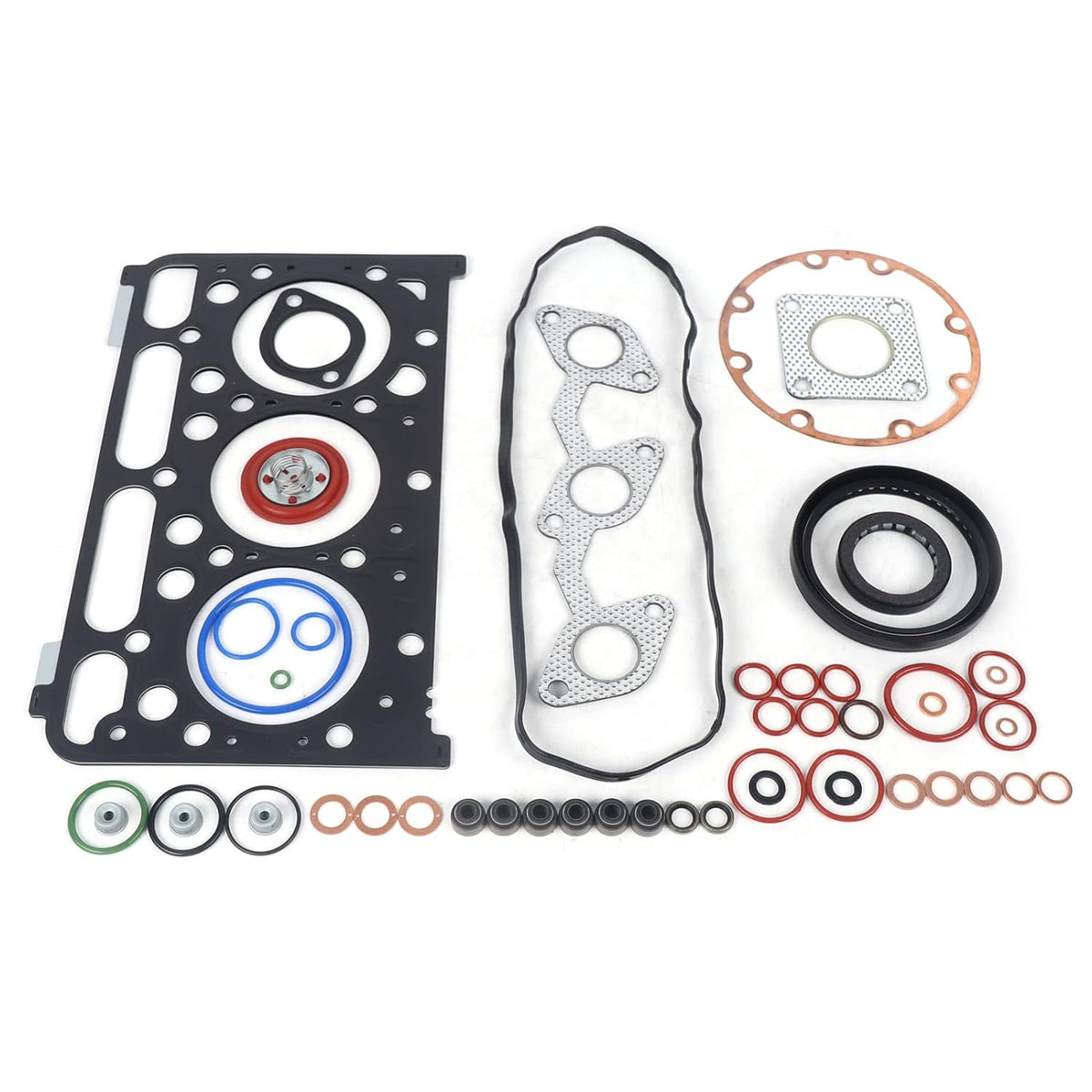 D1503 Complete Cylinder Head & Full Gasket Kit for Kubota KX91-3 U35 Excavator, 1A013-03043 |16487-03045 |1A013-03044 - KUDUPARTS