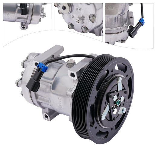 7H15 A/C Compressor 4493 with PV8 Clutch for Volvo Truck VHD VNL VNM VNX - KUDUPARTS