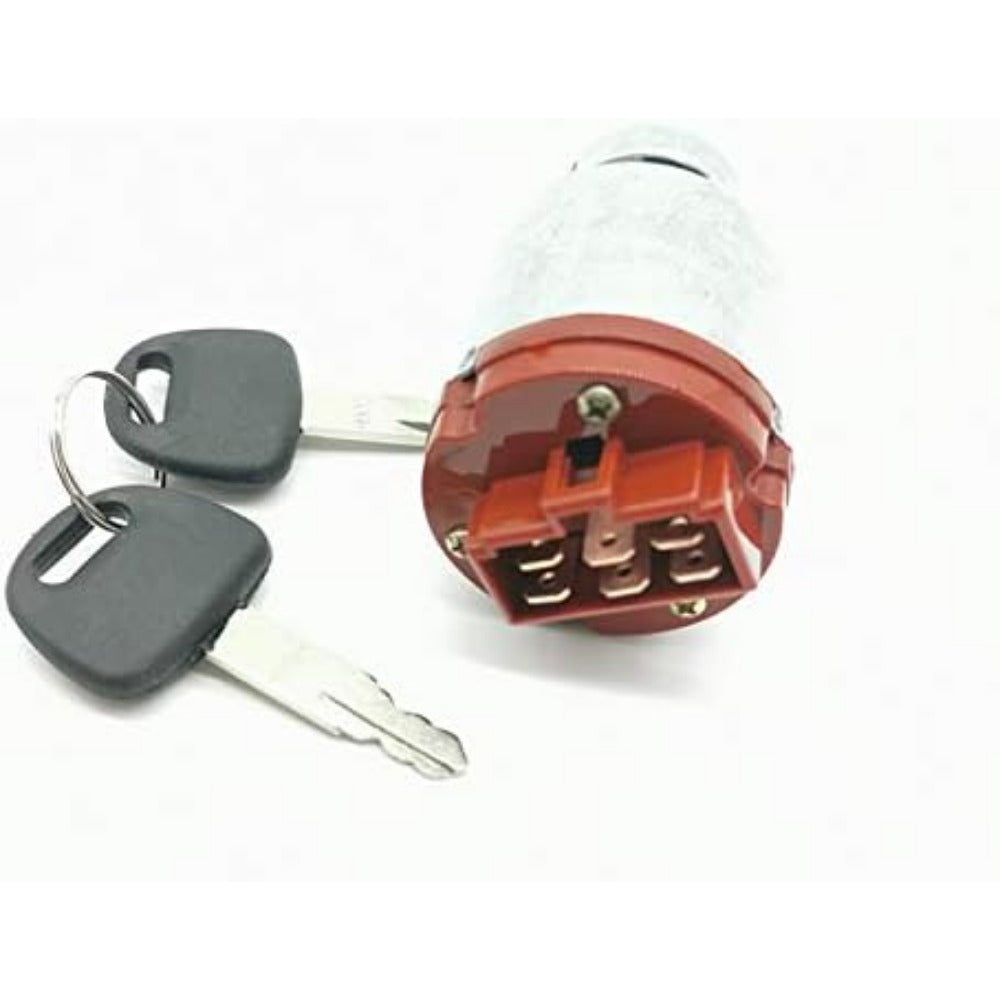 Ignition Switch W/ 2 Keys 4477373 AT154992 4250350 Fit For Hitachi EX-1 EX-2 EX-3 EX-5 EX-6 Compatible with John Deere 75C 80C 2054 450DLC - KUDUPARTS