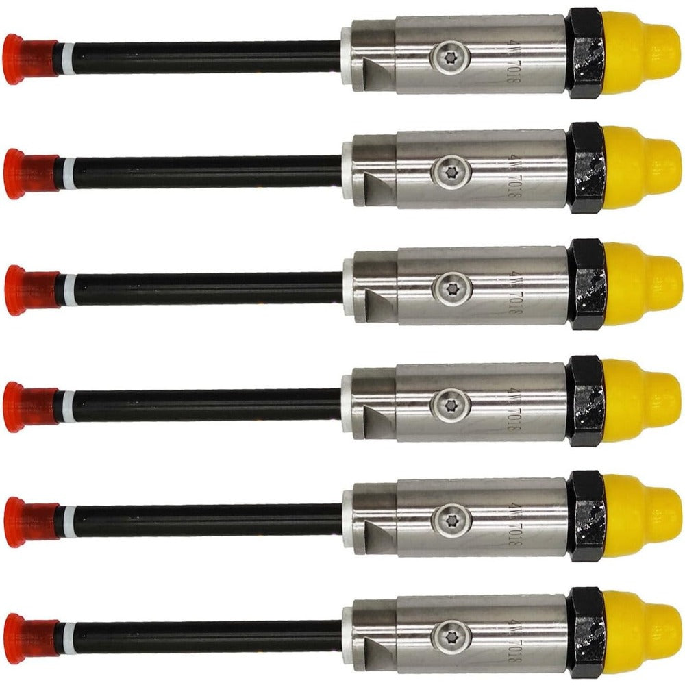 6Pcs Fuel Injector Pencil Nozzle 4W-7018 4W7018 for Caterpillar CAT 3406B 3432 3408 3408B - KUDUPARTS