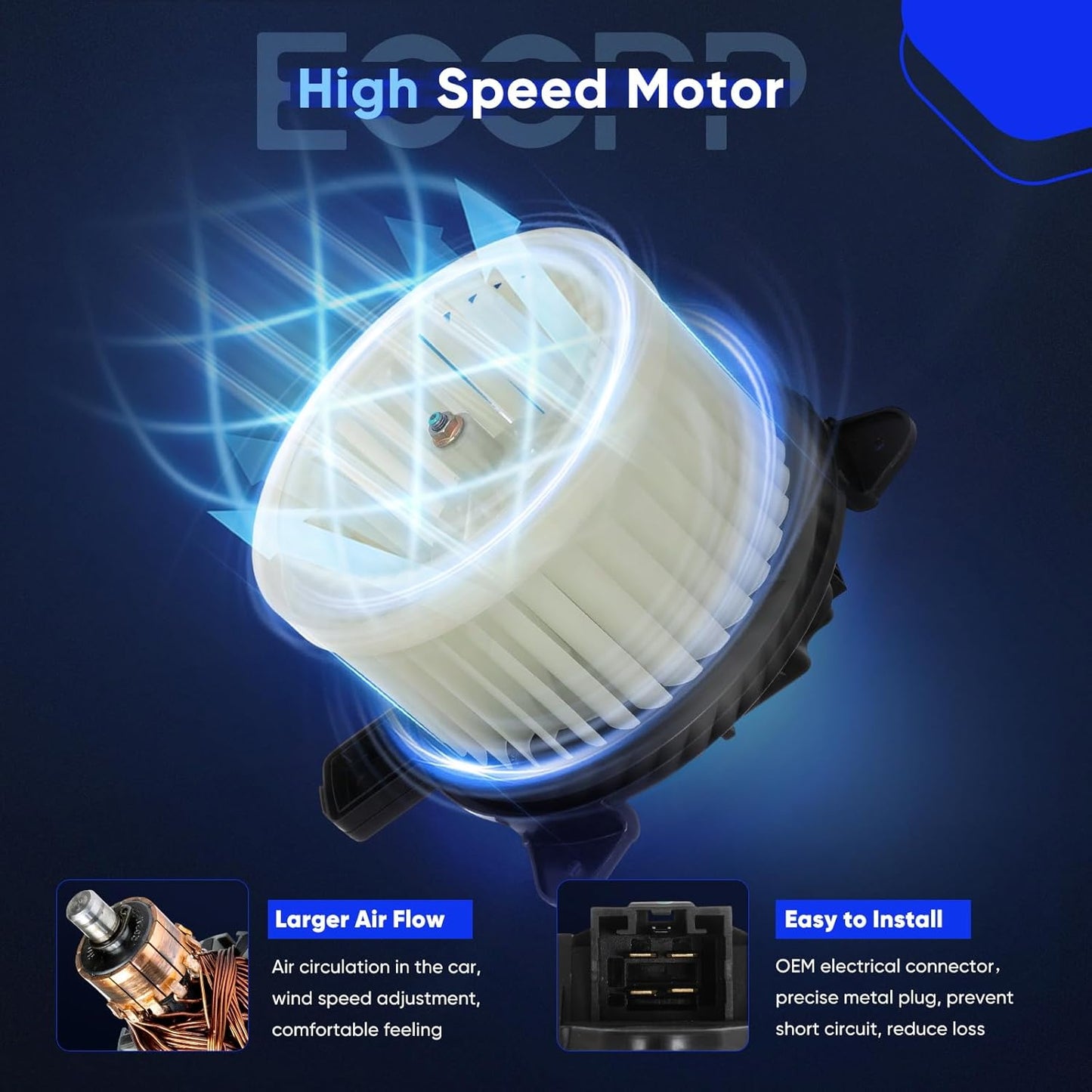 AC Blower Motor Compatible with Jeep Gladiator 2020-2022 & Wrangler 2018-2022 - Replacement Automotive Blower Motor 700356