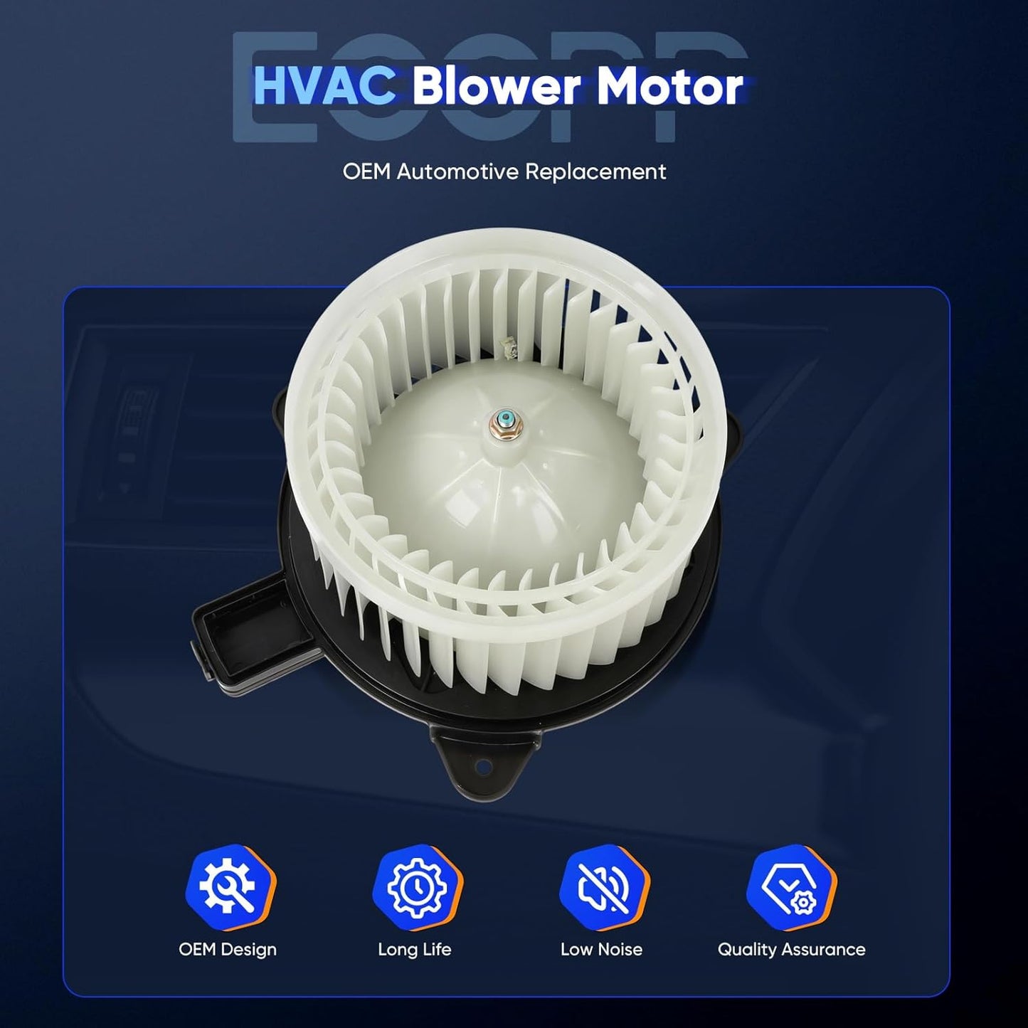 AC Blower Motor Compatible with Jeep Gladiator 2020-2022 & Wrangler 2018-2022 - Replacement Automotive Blower Motor 700356