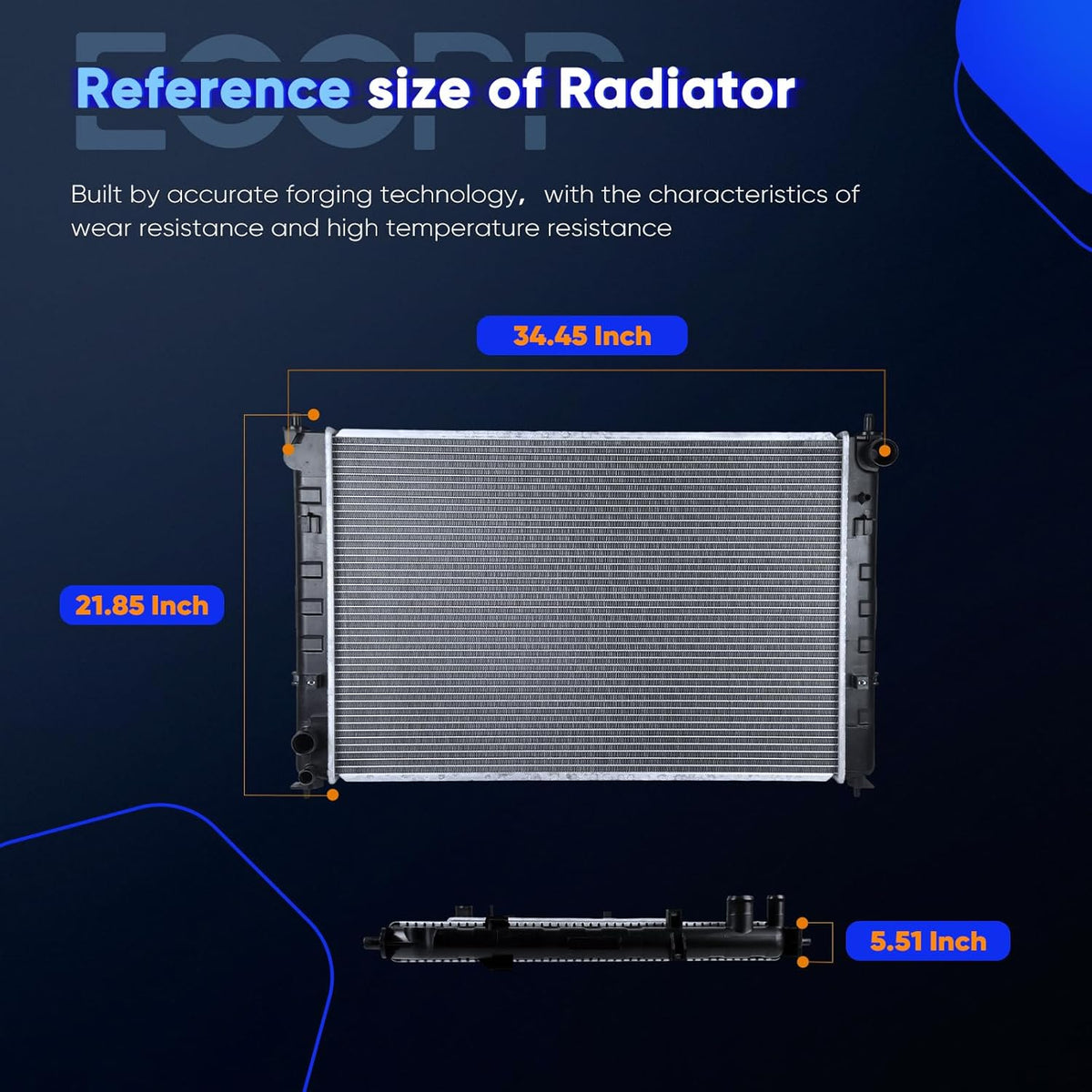 2768 Aluminum Radiator for 2002-2006 for Mazda for MPV 3.0L Automatic Transmission Automotive Replacement Engine Radiators Replace# AJ5115200B, MA3010197 Car Parts - KUDUPARTS