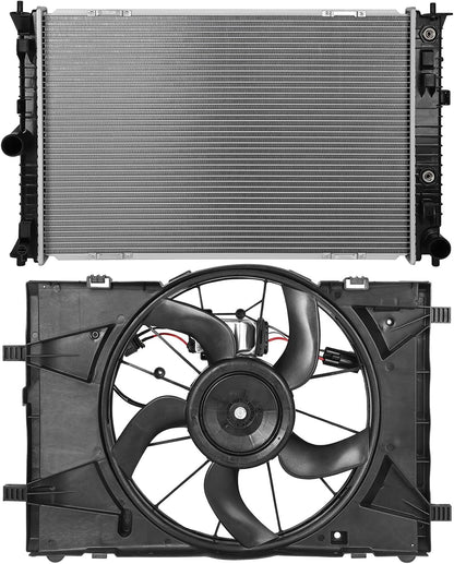 621-445 Cooling Fan 13187 Radiator Replacement for 2010-2012 for Ford Fusion 2.5L 2011-2012 for Lincoln MKZ 2.5L 2010-2011 for Mercury Milan 2.5L