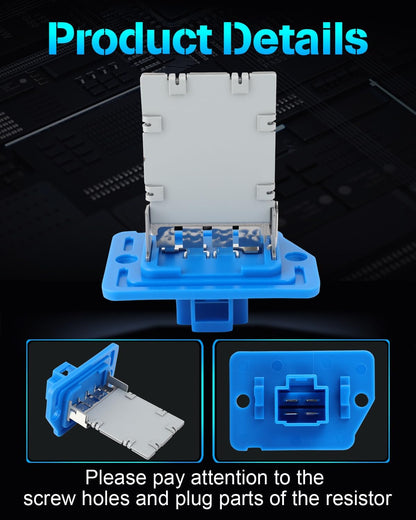 AC Blower Motor Resistor Fit for 2005-2011,2018,2019 for Hyundai Accent/2019 for Hyundai Santa Fe/19 for Hyundai Santa Fe XL HVAC Heater Blower Motor Cooling Fan Resistor 970351C000,970351E100