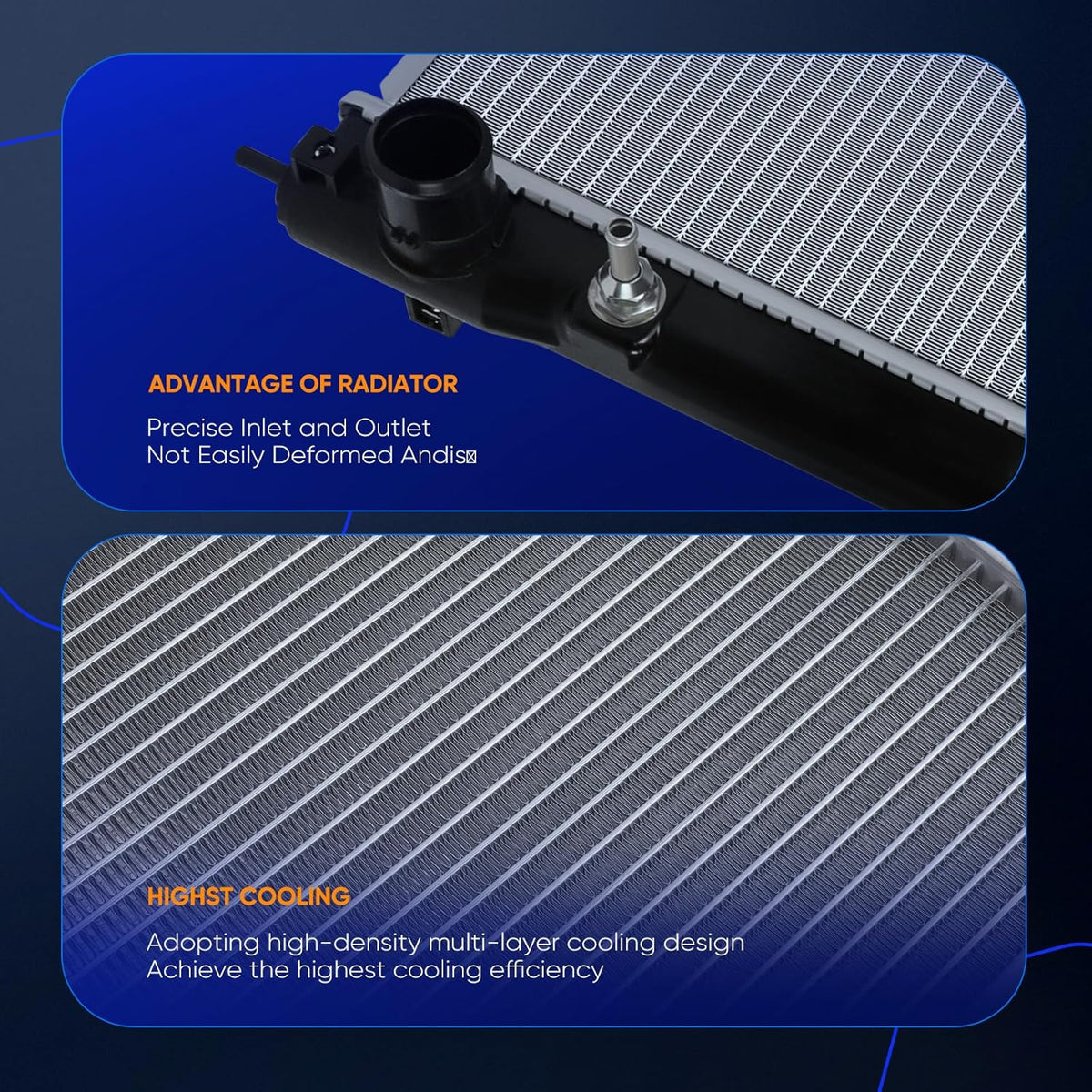 13104 Engine Radiator Compatible with 2006-2007 for Subaru B9 Tribeca 3.0L,2008-2014 for Subaru Tribeca 3.6L,Replace# CU13104, DPI13104 Aluminum Automotive Replacement Engine Radiators - KUDUPARTS