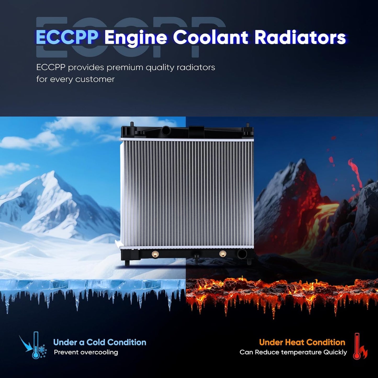 2890 Engine Coolant Radiator Compatible with Scion xD 1.8L 2008-2014 & Toyota Yaris 1.5L 2007-2019