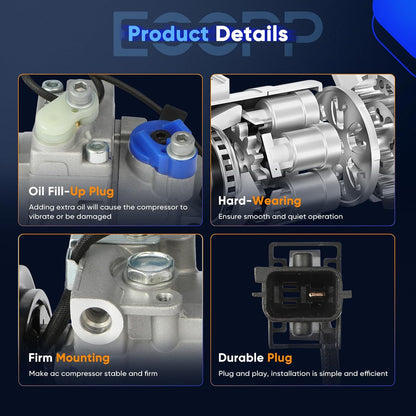 A/C Compressor - Fast Cooling - Compatible with Saab 9-5 2.3L (2003-2009)