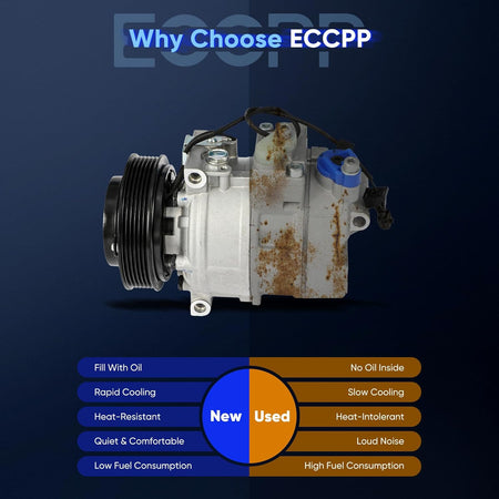 A/C Compressor - Fast Cooling - Compatible with Saab 9-5 2.3L (2003-2009) - KUDUPARTS