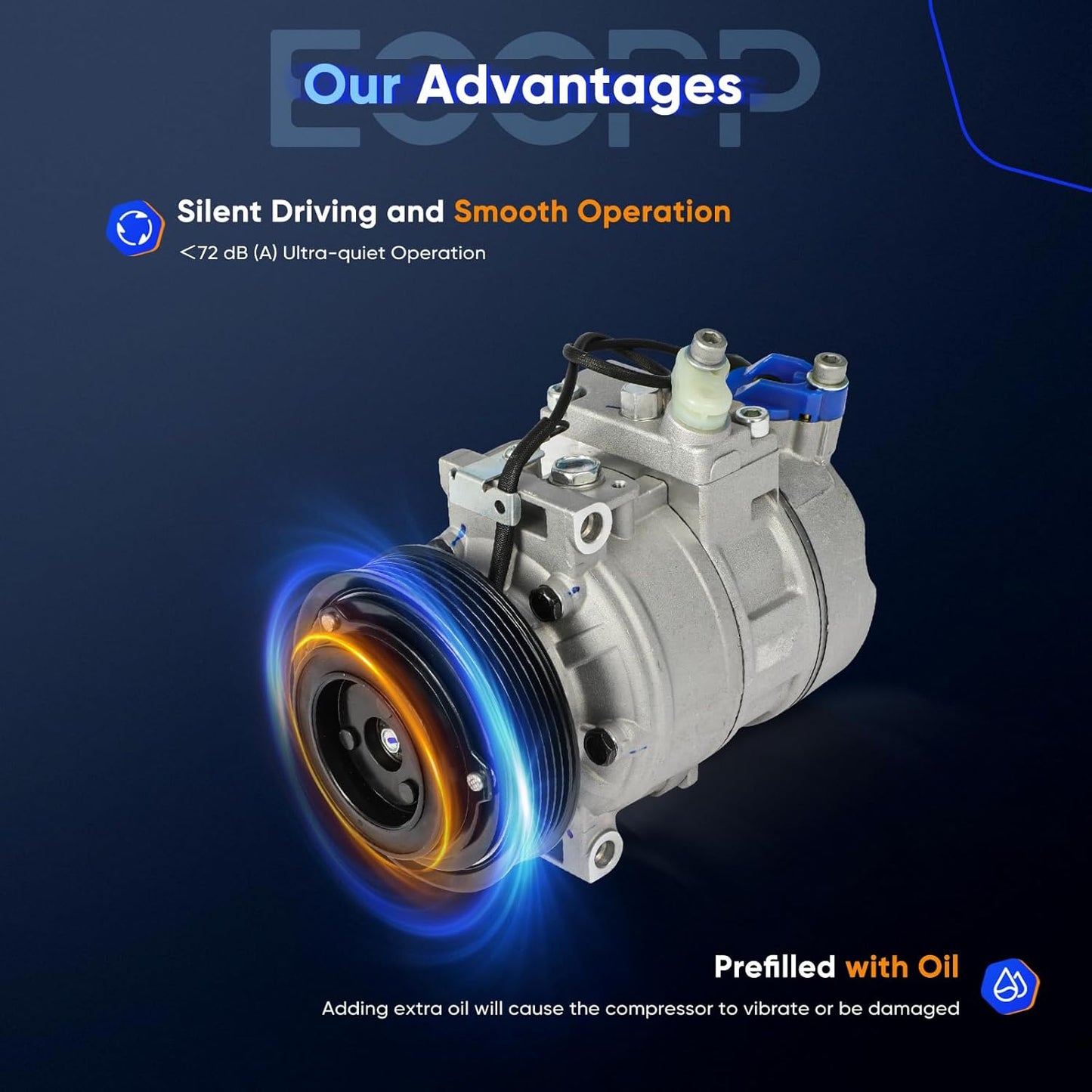 A/C Compressor - Fast Cooling - Compatible with Saab 9-5 2.3L (2003-2009)