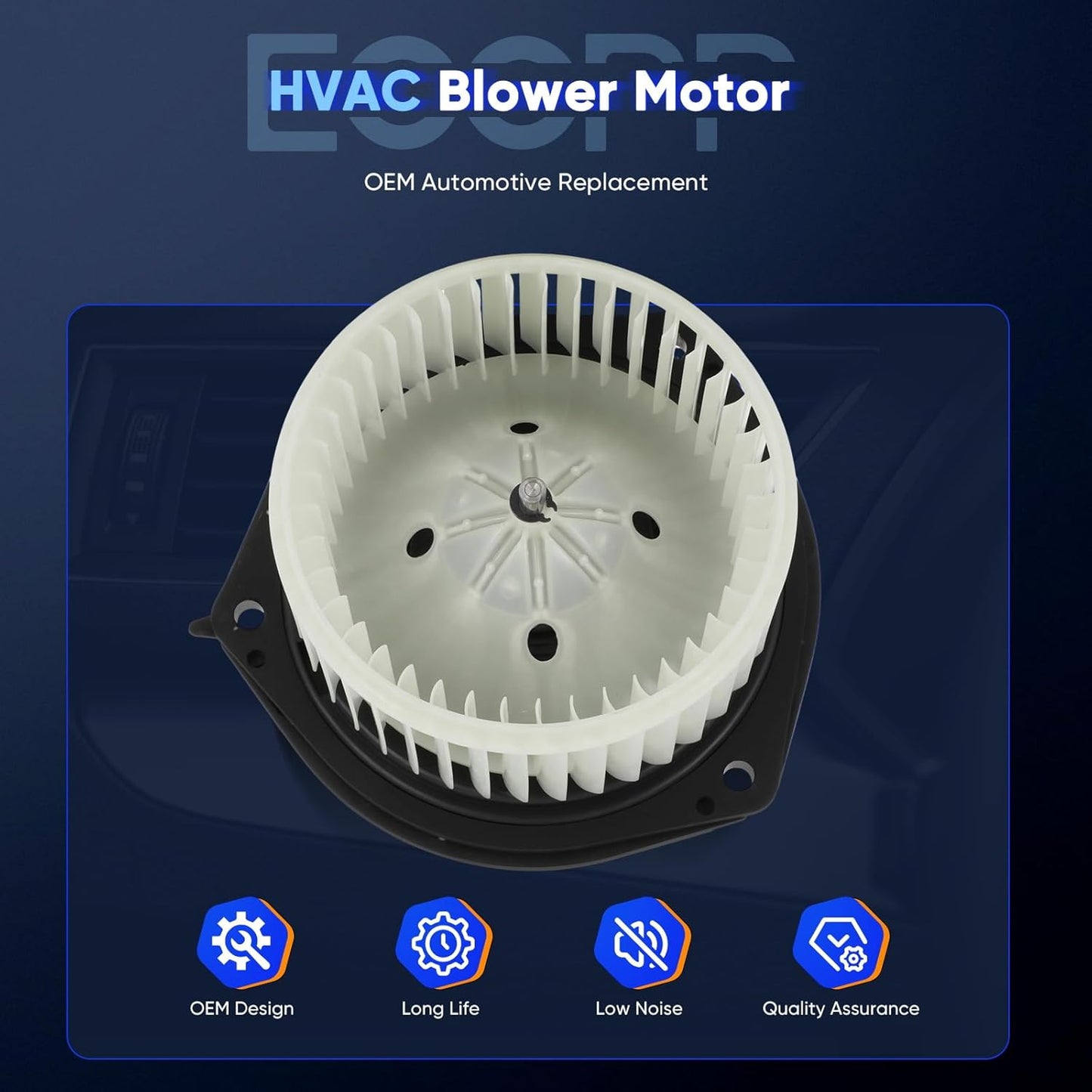 HVAC AC Heater Blower Motor for Cadillac AC w/Fan Cage fit for 2002-2005 for Buick Lesabre /2002-2005 for Cadillac Deville /2002-2004 for Cadillac Seville /2002-2003 for Olds Aurora