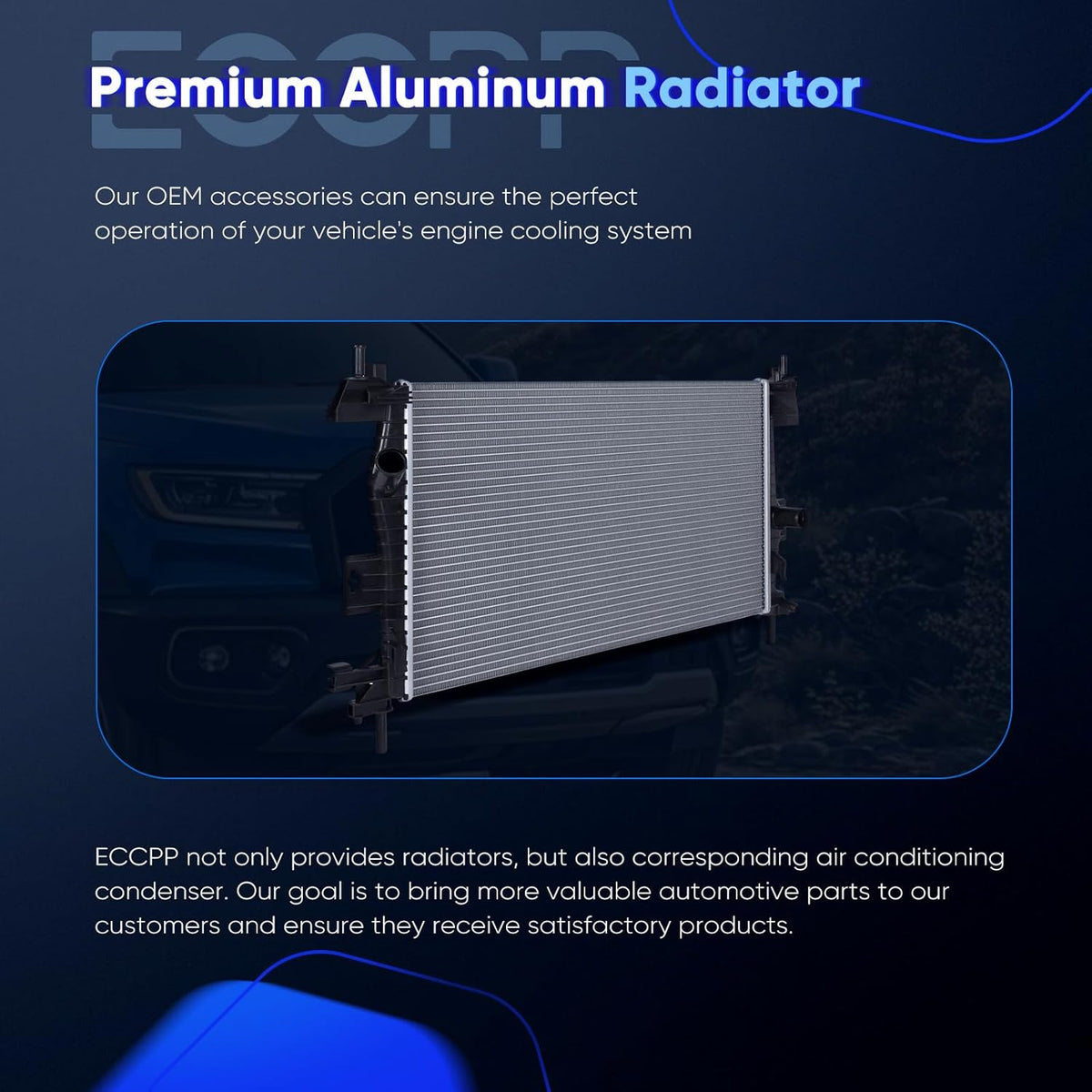 Aluminum Radiator for 2012-2018 Ford Focus 2.0L - Replaces DPI13219, CU13219, CV6Z8005A, FO3010301 - KUDUPARTS