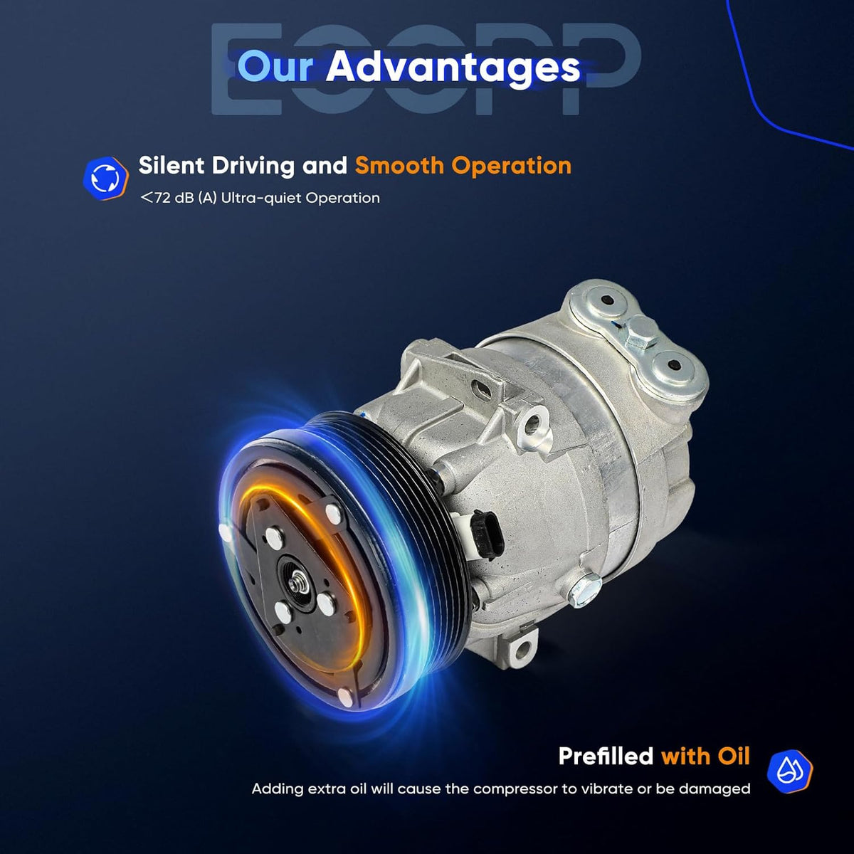 Fast Cooling AC Compressor for Chevrolet Prizm 1.8L 1998-2002 - KUDUPARTS