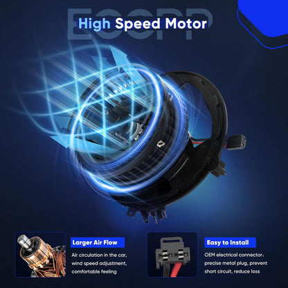 AC Blower Motor Fit for Audi & Volkswagen VW - A3 2015-2020, Q3 2019-2024, Golf, GTI, Jetta 2015 2016 2017 2018 2019 2020 2021 Volkswagen VW - Replace# 700341 5Q0907521E AC Heater Blower Front