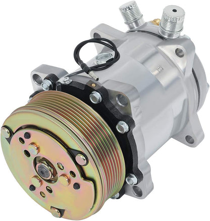 AC Compressor 1985-1990 Fit for Jeep CJ7 Cherokee Comanche Wagoneer Wrangler 2.1L 2.5L 4.2L Fast Cooling A/C Compressor with Clutch