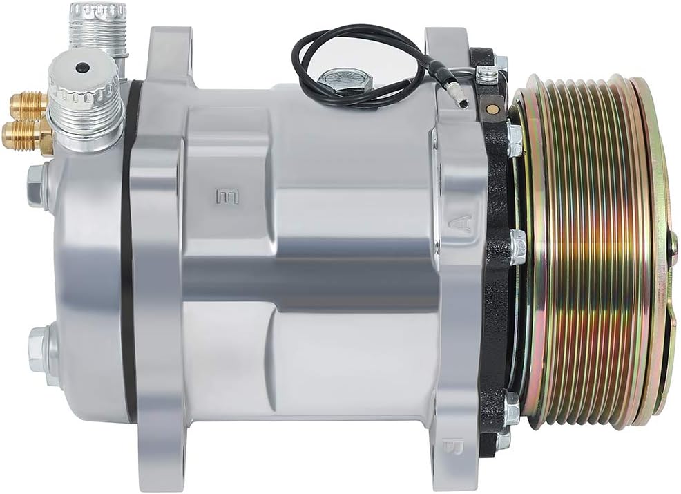 AC Compressor 1985-1990 Fit for Jeep CJ7 Cherokee Comanche Wagoneer Wrangler 2.1L 2.5L 4.2L Fast Cooling A/C Compressor with Clutch