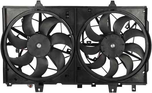 620472 Dual Radiator & Condenser Fan Replacement - Compatible with 2017-2018 Nissan Rogue 2.0L, 2014-2018 Rogue 2.5L, 2015-2017 X-Trail 2.5L - KUDUPARTS