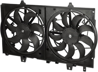 620472 Dual Radiator & Condenser Fan Replacement - Compatible with 2017-2018 Nissan Rogue 2.0L, 2014-2018 Rogue 2.5L, 2015-2017 X-Trail 2.5L