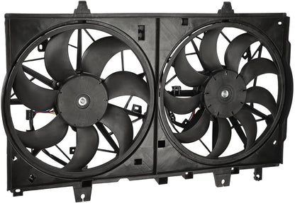 620472 Dual Radiator & Condenser Fan Replacement - Compatible with 2017-2018 Nissan Rogue 2.0L, 2014-2018 Rogue 2.5L, 2015-2017 X-Trail 2.5L