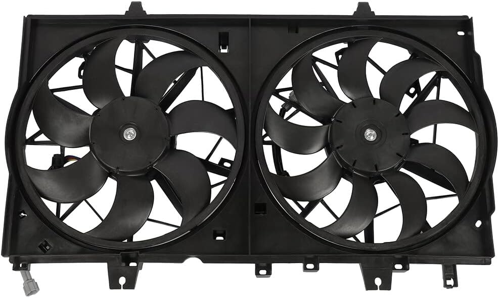 620472 Dual Radiator & Condenser Fan Replacement - Compatible with 2017-2018 Nissan Rogue 2.0L, 2014-2018 Rogue 2.5L, 2015-2017 X-Trail 2.5L