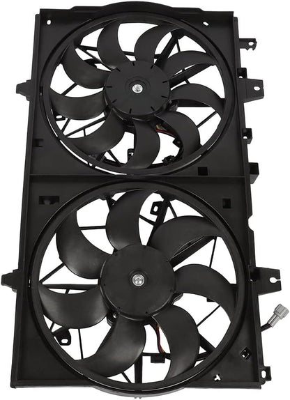 620472 Dual Radiator & Condenser Fan Replacement - Compatible with 2017-2018 Nissan Rogue 2.0L, 2014-2018 Rogue 2.5L, 2015-2017 X-Trail 2.5L