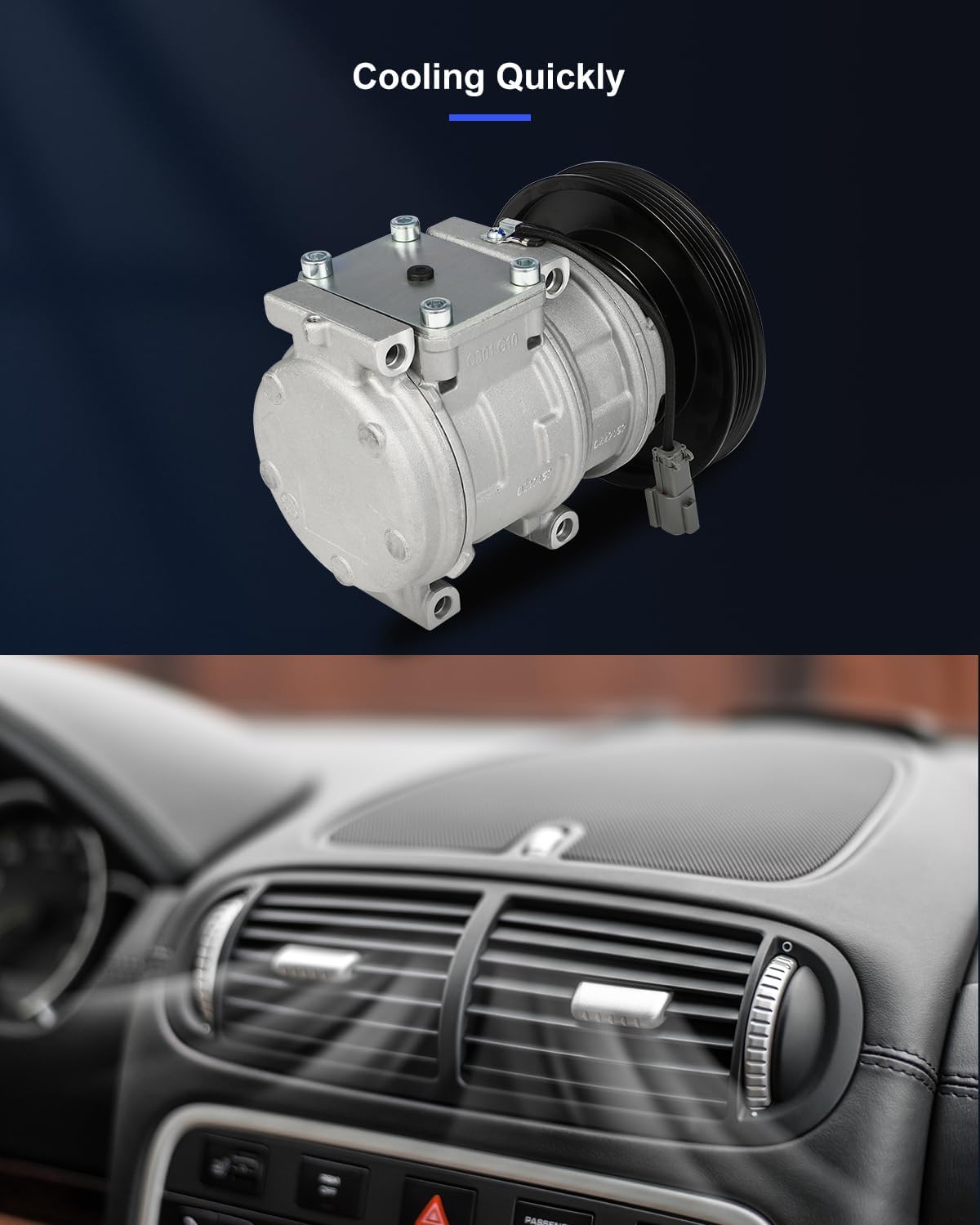 A/C Compressor with Fast Cooling for Honda Accord 2.2L (1990-1993) - KUDUPARTS