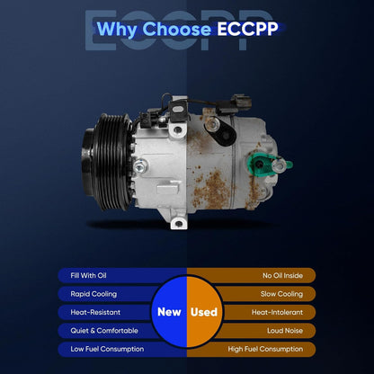 AC Compressor with Clutch 2014-2018 Fit for Kia Forte Forte5 for Hyundai Elantra GT 2.0L Air Conditioning Compressor Fast Cooling