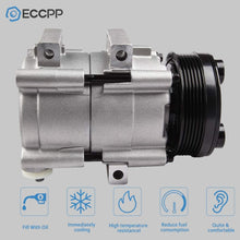 AC Compressor with Clutch 1994-2007 Fit for Ford for F-150 for F-250 for F-350 for F450 for F550 for Ford Mustang for Mercury Cougar 4.6L 5.4L 6.8L AC Compressor 6 Grooves FS10