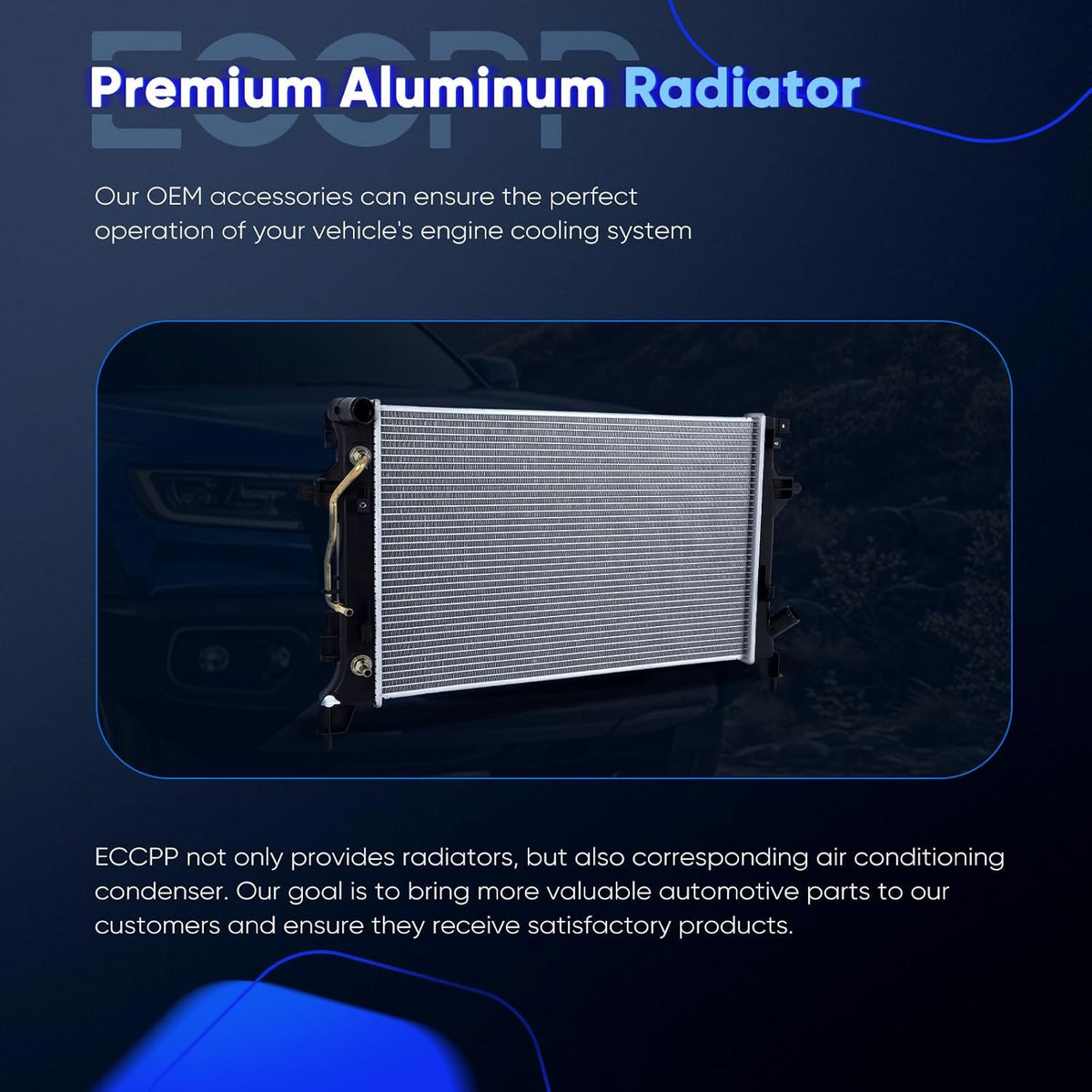 Aluminum Radiator Assembly for 2022-2023 Hyundai Kona 1.6L & 2.0L - Engine Coolant Radiator Replacement - KUDUPARTS