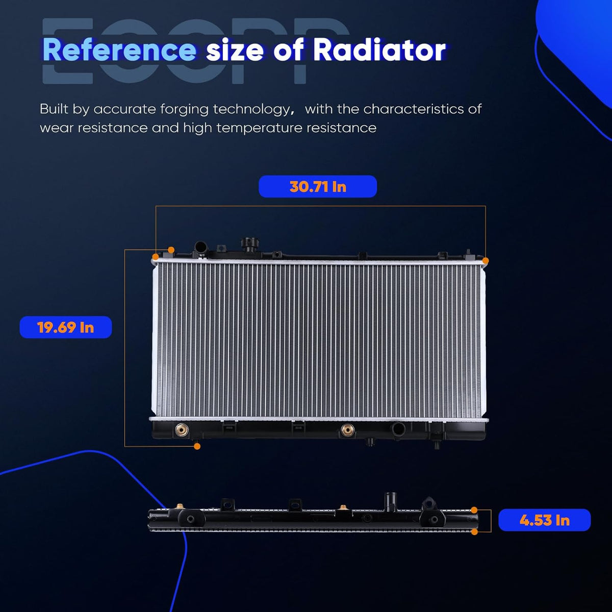 2303 Radiator for 1999-2003 Mazda Protege: 1.6L (1999-2000), 1.8L (2001-2003), 2.0L (2002-2003) & Protege5 2.0L - KUDUPARTS