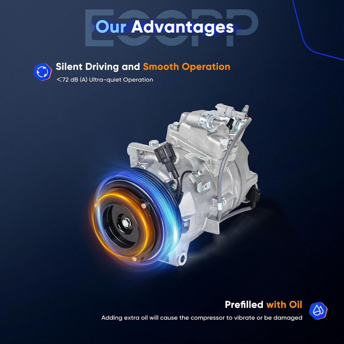 A/C Compressor with Clutch Fast Cooling 2008-2010 Fit for INFINITI EX35 G35 M35 3.5L AC Compressor - KUDUPARTS